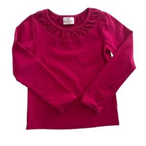 Hanna Andersson Dark Pink Long Sleeve Top Pucker Neckline Size 120 US‎ 6-7Y